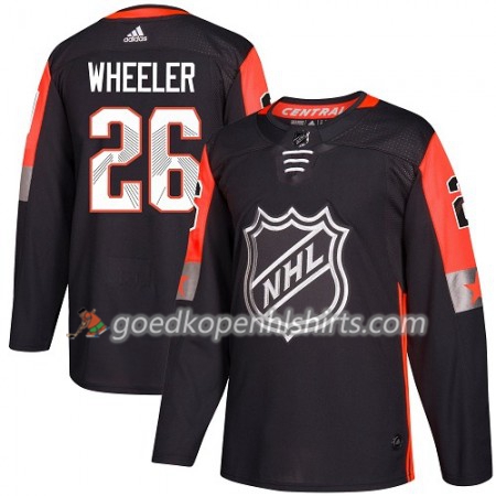 Winnipeg Jets Blake Wheeler 26 2018 NHL All-Star Central Division Adidas Zwart Authentic Shirt - Mannen